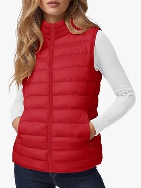 Simply Styled Red Quilted Puffer Vest